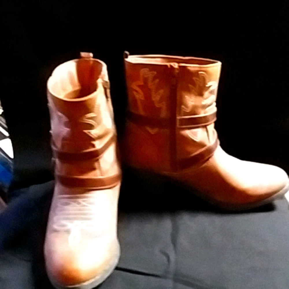 Pair of ankle style cowboy boots